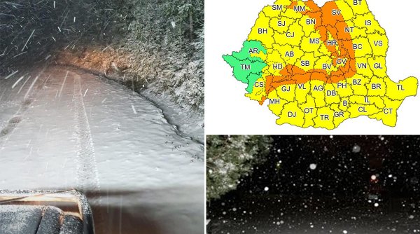 A venit iarna în România. Prima ninsoare, după ce temperaturile au scăzut până la zero grade Celsius