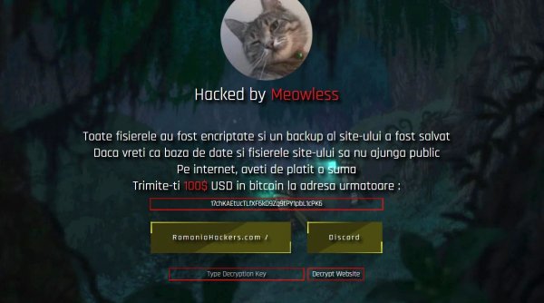 Site-ul Consiliului Judeţean Cluj, spart de hackerii de la Meowless: 