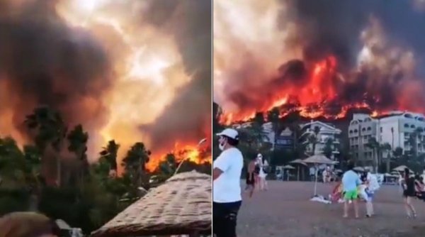Turiștii sunt scoși din calea incendiilor dezastruoase din Turcia. Opt oameni au decedat, iar alţi 27 sunt în spital 