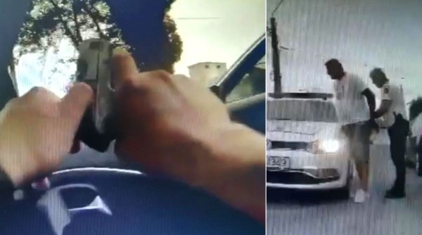 Filmul urmăririi cu împuşcături a şoferului drogat cu cocaină, în Constanţa: 