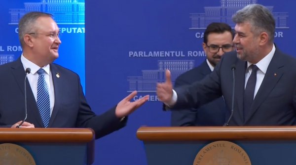 Nicolae Ciucă și Marcel Ciolacu, moment inedit la prezentarea noilor măsuri de sprijin: 