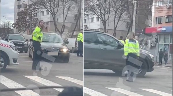 O poliţistă din Brăila dirijează traficul într-un mod inedit. Imaginile sunt virale, Poliţia face anchetă