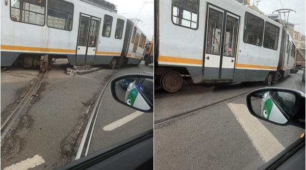 Un tramvai a deraiat în zona Obor, din București. Alte două tramvaie au sărit de pe șine în aceeași zi