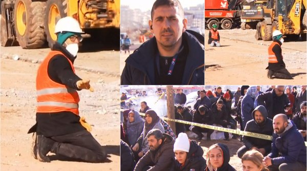 Imagini greu de privit: Oamenii stau în genunchi lângă ruine, se roagă şi strigă după supravieţuitori | Corespondenţă Antena 3 CNN din Turcia