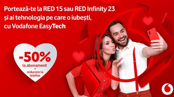 De Valentine’s Day, te portezi la Vodafone și ai 50% discount la abonamente & super prețuri la telefoane