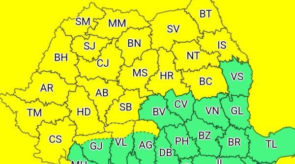 Cod galben de ninsori și viscol în jumătate de țară, până luni. Prognoza meteo, actualizată de ANM