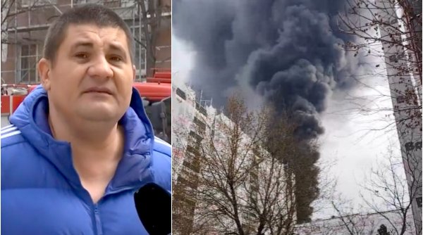 ”Sunt în șoc, soția mea e acolo, plânge” | Primele declarații ale locatarilor din blocul care arde în Sectorul 5 din București