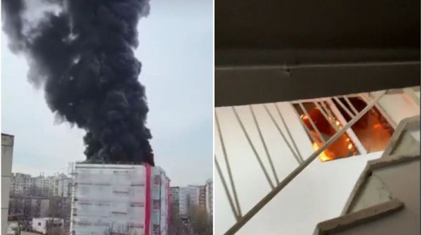 Incendiu puternic în Sectorul 5 din București! ”Arde blocul! Lăsați lucrurile și mergeți jos!”