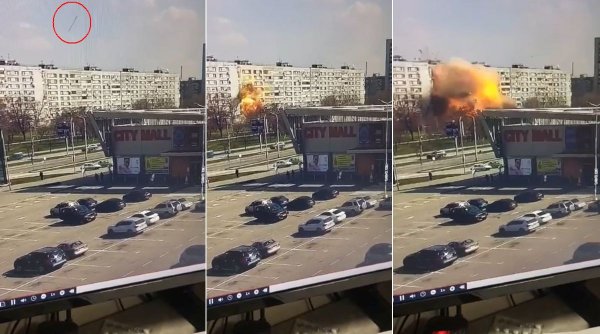 Momentul în care o rachetă rusească spulberă un bloc de locuințe din Zaporojie | 