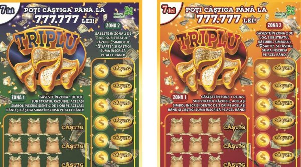 Loteria Română a lansat lozul Triplu 777. Costă 7 lei și poate aduce câștiguri de 777.777 lei