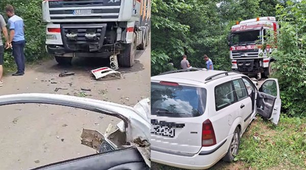 Accident grav în Crasna, județul Gorj: Un tânăr a murit după ce a intrat cu mașina într-un camion care circula din sens opus