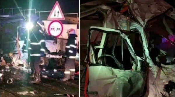 Accident grav pe A1, în Sibiu | Un tânăr fără permis a intrat cu o autoutilitară într-un TIR. El și prietenul lui au murit pe loc