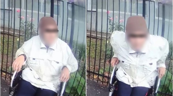 O cerșetoare în scaun cu rotile din Tecuci s-a ”însănătoșit miraculos” la vederea polițiștilor | ”Ce minune frumoasă”