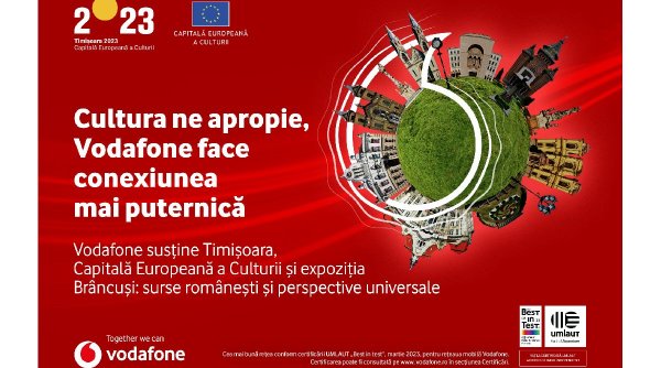 Vodafone este partener de conectivitate al Timișoarei, Capitală Europeană a Culturii și mândru susținător al expoziției Brâncuși: surse românești și perspective universale
