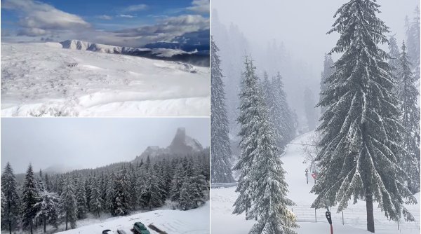 Ninge la munte! Strat gros de zăpadă, depus în mai multe zone | Peisaje de poveste surprinse de salvamontiști