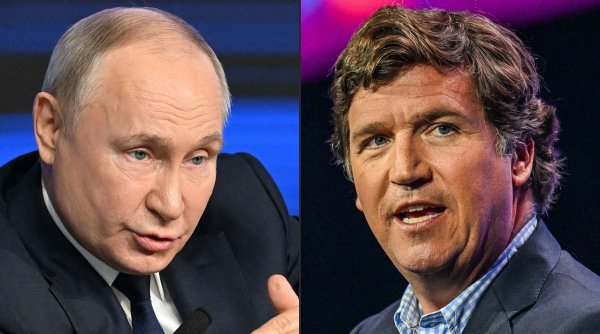 Interviul lui Tucker Carlson cu Vladimir Putin va fi publicat în această noapte, la ora 01.00