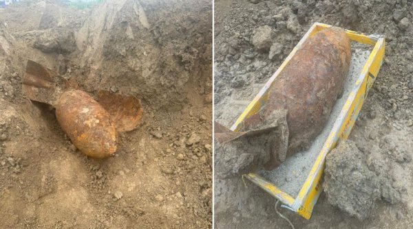 Bombă de aviaţie de 100 de kilograme, găsită în Satu Mare. Pompierii pirotehnicieni au fost chemați în ajutor