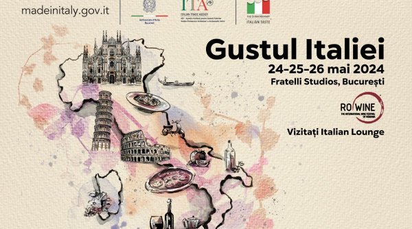 A treia ediţie a salonului Gustul Italiei, la festivalul internaţional RO-Wine, între 24 şi 26 mai 2024
