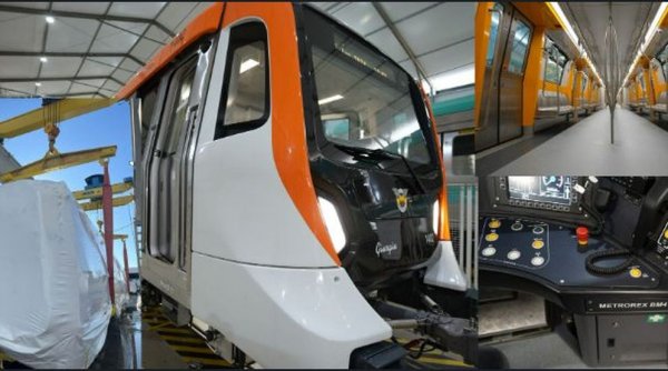 Al doilea metrou fabricat în Brazilia, ajunge în București. Imagini cu trenul Metropolis care va circula pe Magistrala 5