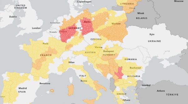 Europa, răvășită de furtuni, vijelii și caniculă: Țările vizate de alerte Cod roșu de fenomene meteo extreme