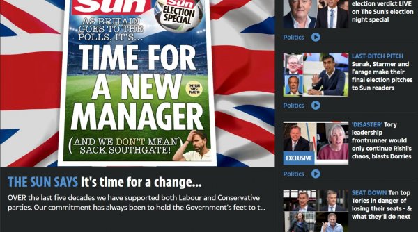 Popularul tabloid britanic The Sun anunță că susține Partidul Laburist în alegerile din Marea Britanie: ”E timpul pentru o schimbare” 