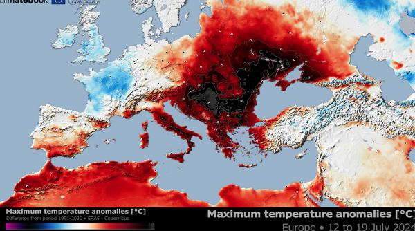 Domul de foc nu pleacă de deasupra Europei Centrale și de Est. Vor fi temperaturi insuportabile până la finalul lunii iulie