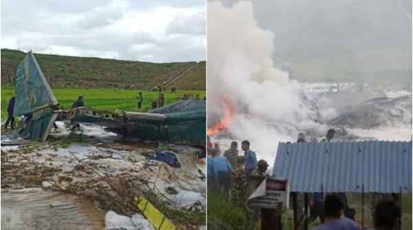 Un avion a luat foc și s-a prăbușit în Nepal. Cel puțin 18 morți