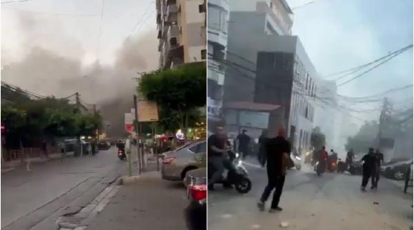 Explozii și fum într-un cartier din Beirut. Israelul a bombardat o clădire în care s-ar fi aflat comandatul Hezbollah Fuad Shukr