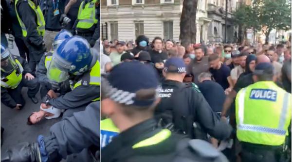 Violențe în fața Downing Street: Manifestanții au aruncat rachete de semnalizare în reședința premierului și s-au bătut cu poliția