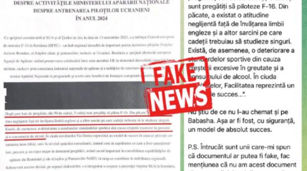 MApN desființează fake news-ul despre pregătirea piloților ucraineni în România: „Este un fals grosolan”