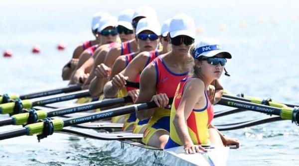 Încă o medalie de aur pentru România la canotaj, la JO 2024. Echipa feminină de 8+1 a terminat cursa pe primul loc