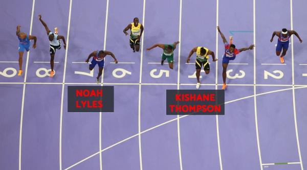 Cum a câștigat americanul Noah Lyles aurul la 100 de metri, deși piciorul rivalului jamaican a trecut primul linia de sosire