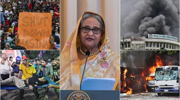 Sheikh Hasina, șefa guvernului din Bangladesh, a demisionat și a fugit din țară cu elicopterul, după săptămâni de proteste sângeroase