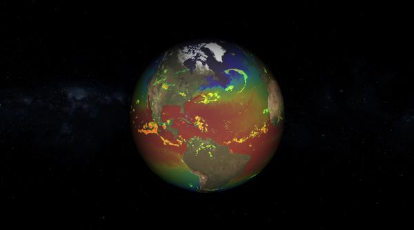 Imagini spectaculoase publicate de NASA cu deplasarea emisiilor de dioxid de carbon