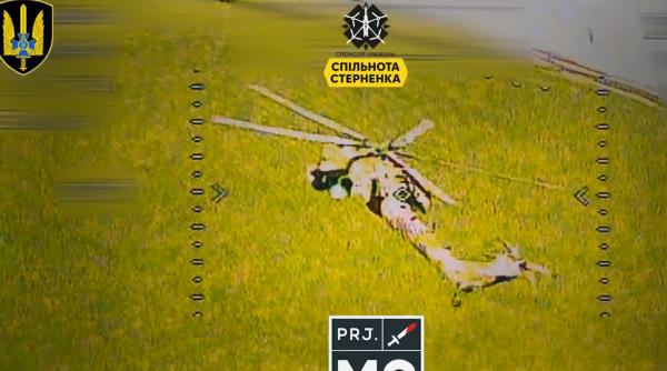 VIDEO Misiune în premieră a spionajului Alpha ucrainean. O dronă kamikaze a distrus un elicopter de atac rusesc Mi-28 