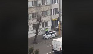 Polițiștii din Constanța s-au luptat minute în șir cu un bărbat care a traversat neregulamentar și a refuzat să se legitimeze. Incidentul a fost filmat (VIDEO)