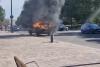 O camionetă a fost cuprinsă de flăcări pe un Bulevard din Constanța. Intervenție de urgență a pompierilor 900246