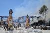 Incendiu la un restaurant renumit din Horezu, Vâlcea. Pompierii sting flăcările cu apa dintr-o piscină 915162